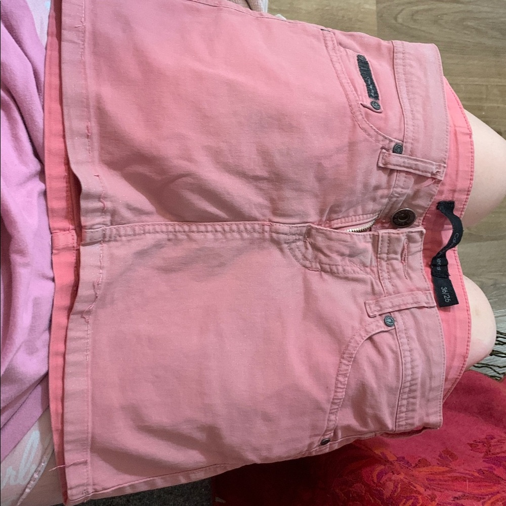 Calvin Klein Jeans Pink Denim Mini Skirt